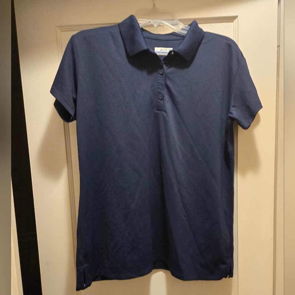 Like New Columbia Navy Blue Athletic Short Sleeve Polo Golf Shirt